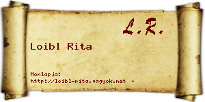 Loibl Rita névjegykártya