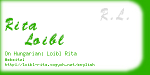rita loibl business card